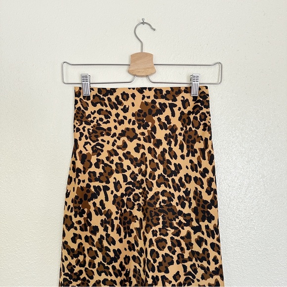BABATON Ryland Slip Skirt Satin Midi Leopard Print Skirt Aritzia 2 - Picture 3 of 6